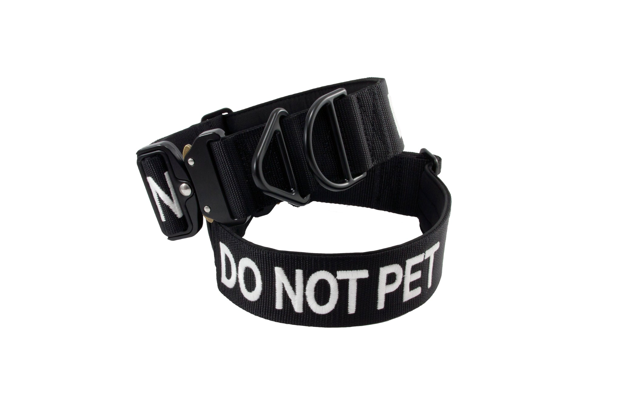 DO NOT PET, 2 inch Nylon Collar for Medium and Large Dogs, Neoprene Pa