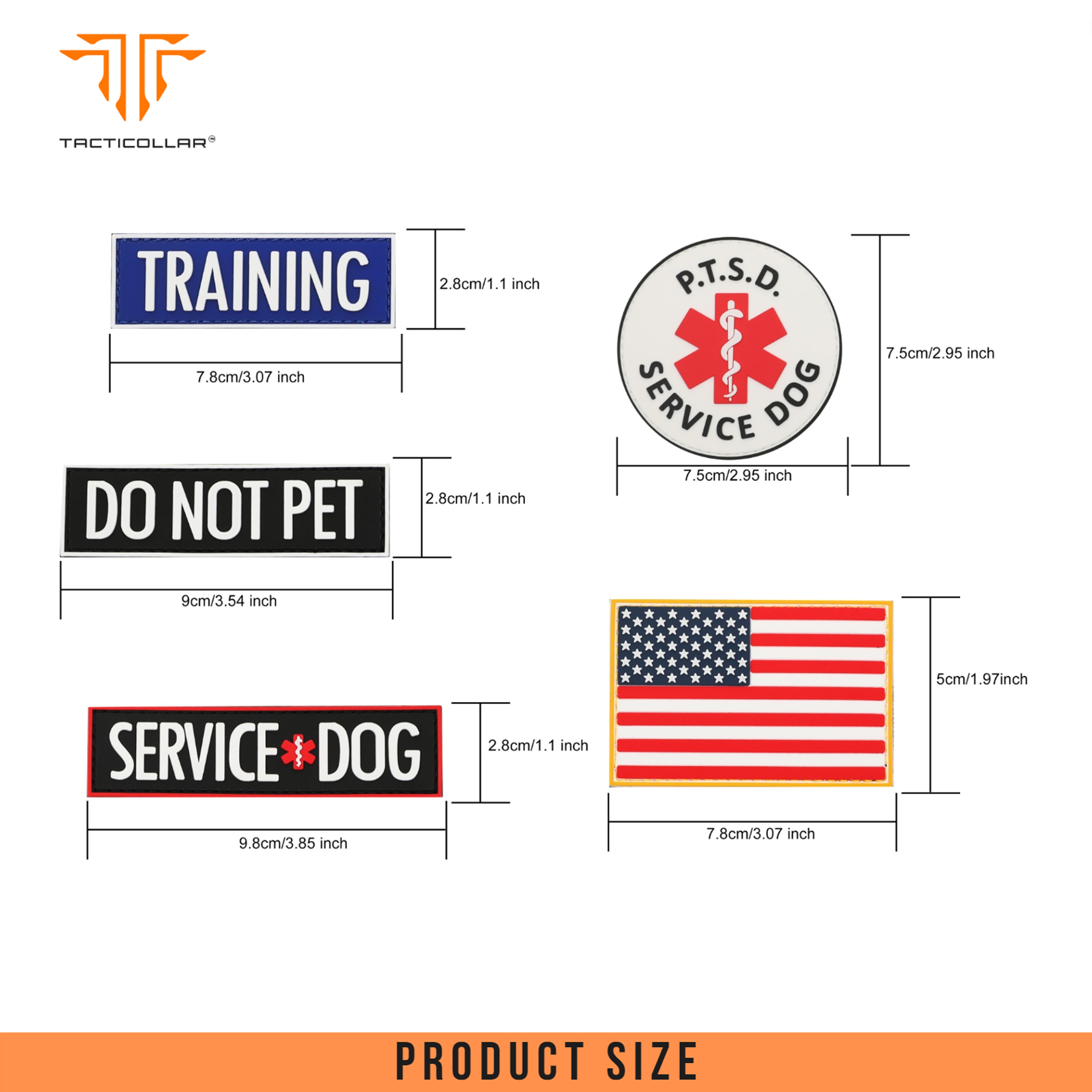 10 Pieces PVC Service Dog Vest Patch with Velcro for Dog Harness