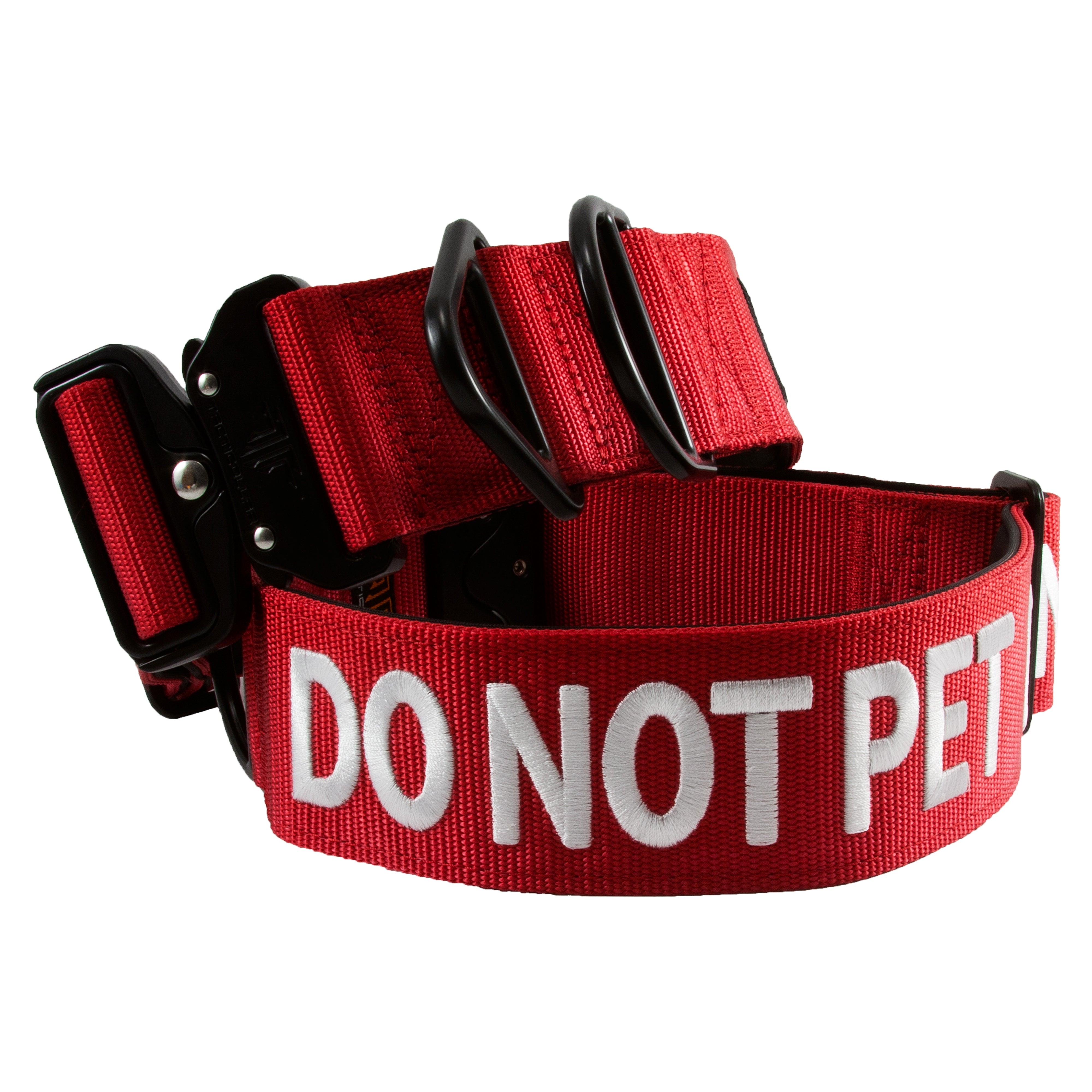 DO NOT PET, 1.5 inch and 2 inch Nylon Collar for Small, Medium and Large Dogs, Neoprene Padded Inside, Communicate Your Dogs Needs to Prevent Accidents