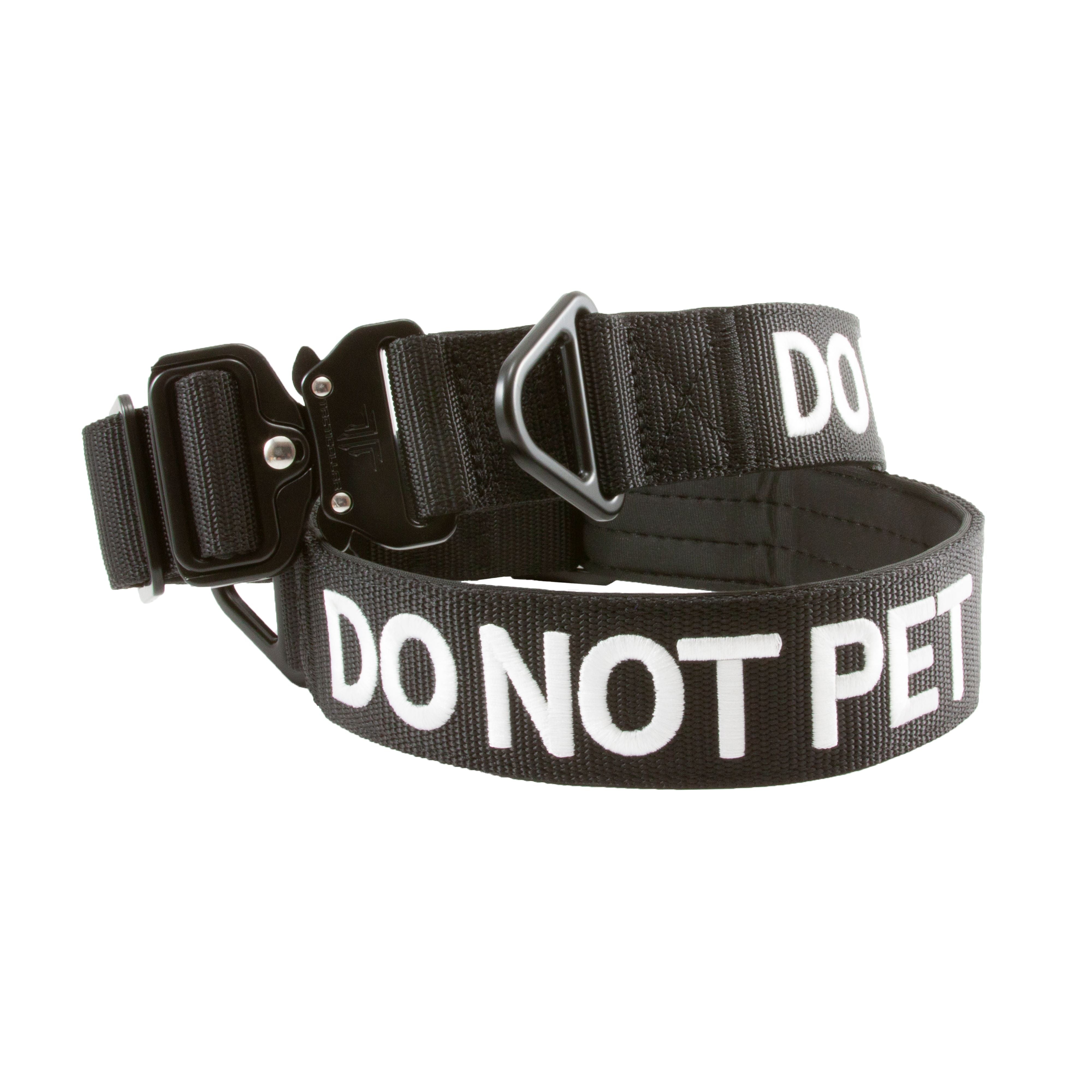DO NOT PET, 1.5 inch and 2 inch Nylon Collar for Small, Medium and Large Dogs, Neoprene Padded Inside, Communicate Your Dogs Needs to Prevent Accidents